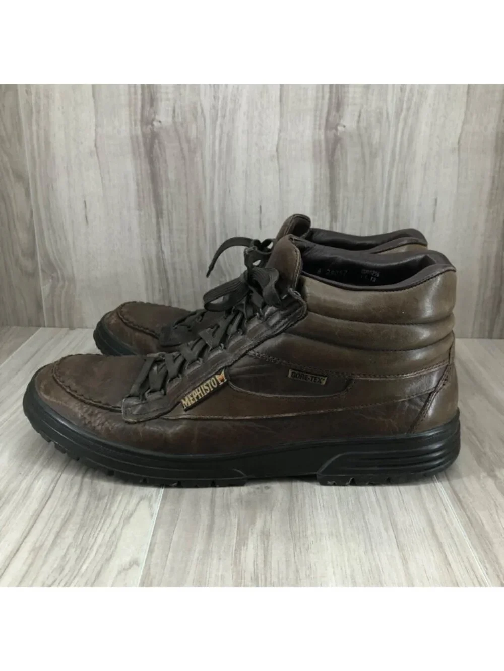 Mephisto Shoes Mens 13 Nikki Brown Leather Lace Up Comfort Hiking Shoes